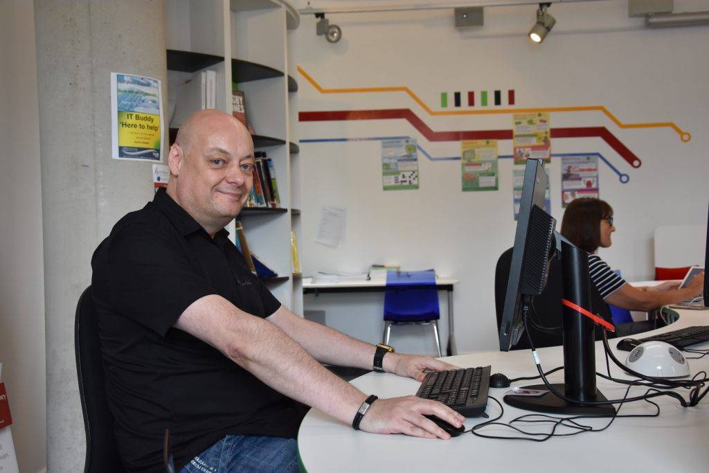 Mark Jones attending Stafford Library Work Club